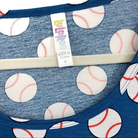NWT LuLaRoe Baseball Blue Soft Hi Lo T-Shirt Sz Sm - Picture 5 of 5
